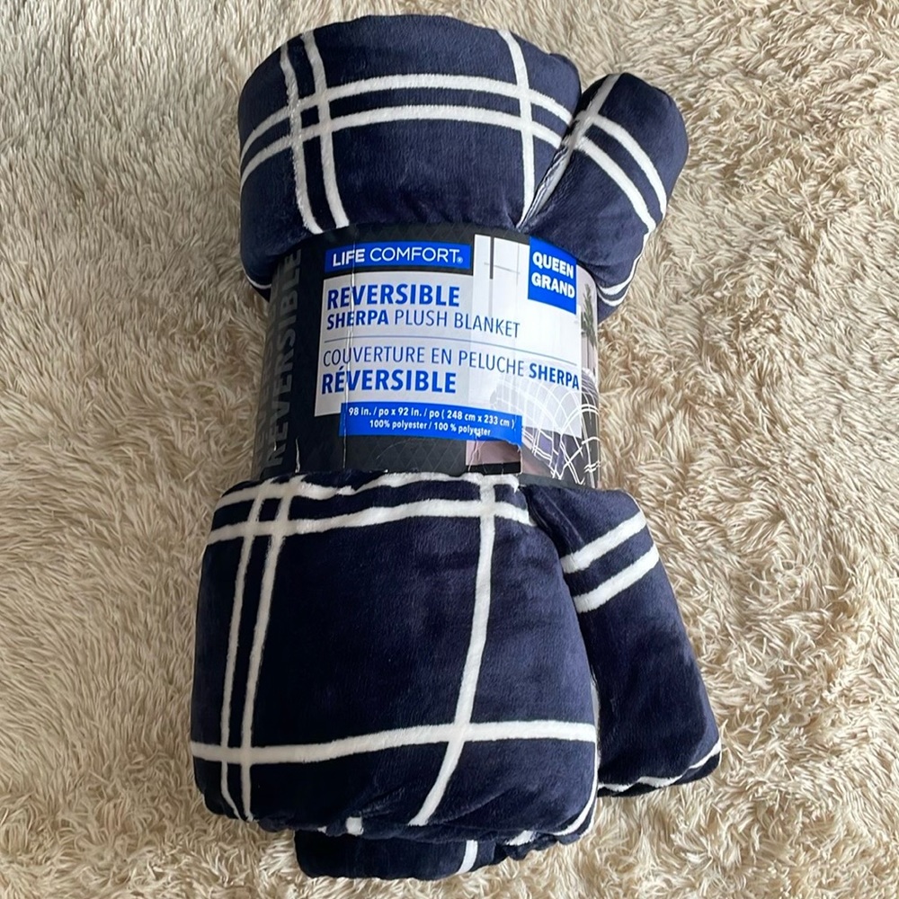 Reversible Sherpa Plush Blanket